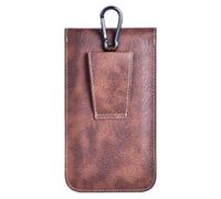 Generic Pochette de Téléphone Portable en Cuir PU, étui de Téléphone Portable Exquis pour Les Voyages d'alpinisme en Plein Air, pour Hommes, Sac de Taille élégant pour 2 (Brown)