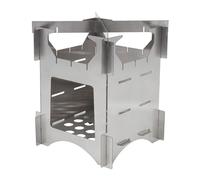 Generic Poêle à Bois Pliant Compact en Acier Inoxydable pour la Randonnée en Plein Air, Léger 3,9 X 3,9 X 5,0 Pouces