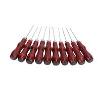 Generic Poinçon à Crochet de Couture, Manche en Bois Durable, Poinçon de Trou, Outil de Couture pour L'artisanat de Réparation de Chaussures en Cuir 10 Pièces