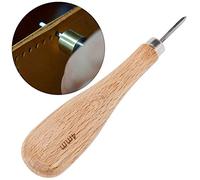 Generic Poinçon en Losange en Acier pour le Cuir, Outil en Acier Fin à Pointe de Diamant pour Travaux de Poinçonnage du Cuir, Poignée en Hêtre, Conception Ergonomique, Prise en Main Confortable (4mm)