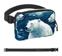Generic Polar Bear Swimming-1542 Sac banane de style unisexe : sacs banane tendance, sacs à bandoulière, sport fin et tendance pour jogging, randonnée, randonneur, femme, homme, multicolore, 4 x 23 x