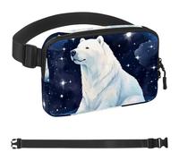 Generic Polar Bear Watching Stars-1703 Sac banane pour homme et femme avec sangle réglable, sac banane tendance pour voyage, plein air, course à pied, randonnée, multicolore, multicolore,