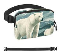 Generic Polar Bears on High Mountains-1583 Sac banane pour homme et femme avec sangle réglable, sac banane tendance pour voyage, plein air, course à pied, randonnée, multicolore, multicolore,