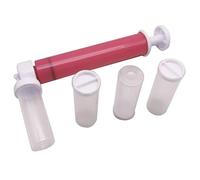 Generic Pompe Aérographe Manuelle pour Gâteaux, Outils de Décoration et de Coloration Faciles avec 4 Bouteilles, Plastique, Taille 24,5 X 12 Cm, Parfaite pour la Maison et la Boulangerie (rouge)