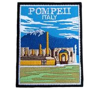 Generic Pompéi Écusson Naples Italie (8,9 cm) Écusson thermocollant ou à Coudre Emblème Voyage Italia Souvenir Emblème Campanie Temple de Jupiter Romain Ecussons Cadeau Grand KarmA616