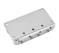 Generic Pont de Basse Robuste en Métal pour Guitare Basse électrique à 4 Cordes, Matériau de qualité Supérieure, Assemblage Facile, pour Bassistes, Noir (SILVER)