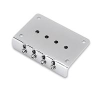 Generic Pont de Guitare Durable à 4 Cordes de Rechange Réglable pour Boîte à Cigares, Basse électrique et ukulélé - Alliage de Zinc, Or/argent/noir (SILVER)