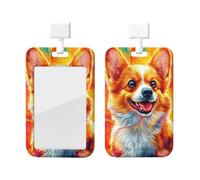 Generic Porte-badge coulissant avec imprimé chien Corgi mignon pour le travail, le bureau