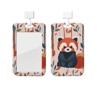 Generic Porte-badge coulissant avec imprimé panda rouge mignon pour carte de travail, cadeau de bureau