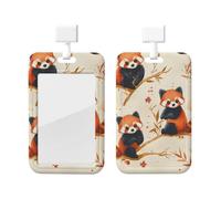 Generic Porte-badge coulissant avec imprimé panda rouge mignon pour carte de travail, cadeau de bureau