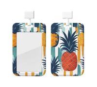 Generic Porte-badge coulissant imprimé ananas pour badge de travail, protecteur de carte verticale, cadeau de bureau