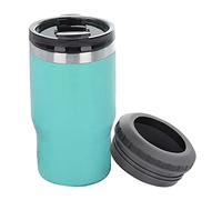 Generic Porte-Bouteille isolé à Double Couvercle, Refroidisseur de Bouteille isolé Pratique pour les Voyageurs, en Acier Inoxydable 304, 14oz (vert clair)