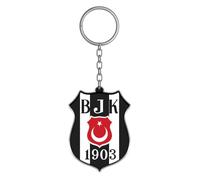Generic Porte-clés avec motif Besiktas SK pour voiture, moto, pendentif porte-clés football Turquie comme cadeau pour hommes, femmes et enfants., argenté, kompakt