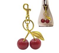 Generic Porte-clés en forme de cerise, pendentif cerise, porte-clés en , pendentif cerise | porte-clés en imprimé Vista pendentif cerise, décoration de sac porte-clés pour,