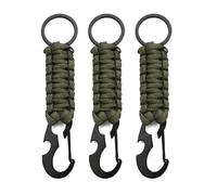 Generic Porte-clés Paracorde 3 Pièces, Lanière à Anneau en D Robuste (Vert OD)