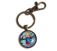 Generic Porte-clés Saint Christophe en bronze saint patron chrétien des voyageurs, conducteurs et automobilistes, bronze, taille unique