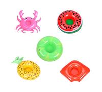 Generic Porte Gobelets Gonflables 5 Pack Flotteurs pour Boissons Piscine Plage Bain Design Fun et Pratique Matériau PVC Écologique Résistant à l'eau