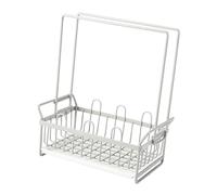Generic Porte-plats pour évier de Cuisine, Porte-plats Support éponge avec pavé de Vidange de Cuisine (GRAY)