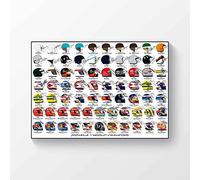 Generic - Poster A4 dédicacé des casques de tous les champions du monde de Formule 1 1950-2021 - Affiche - Pour Salle à manger, Chambre à coucher, Cuisine