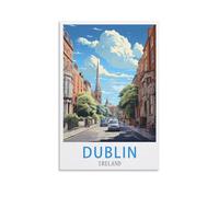 Generic Poster de voyage vintage Dublin Irlande - 20 x 30 cm - Impression sur toile - Décoration murale moderne pour chambre à coucher