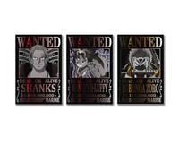 Generic - Poster One Piece Wanted Luffy Shanks Zoro - Impression sur toile - 20 x 30 cm - Décoration pour salon, chambre, bureau, cuisine, salle de bain, etc.