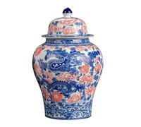 Generic Pot à Thé En Céramique de 1300ml, Pot à Gingembre, Boîte de Rangement En Porcelaine, Boîte de Rangement En Céramique pour Le Bureau et La Maison, Cade, dragon