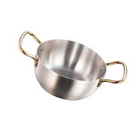 Generic Pot Ramen à Double Poignée en Acier Inoxydable, Chauffage Rapide pour la Cuisson des Nouilles et des Soupes à la Maison (SILVER)