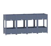 Generic Potager surélevé Haut de Gamme avec Système D'arrosage Automatique, Jardinière Modulaire en Polypropylène Style Rotin, Potager surélevé pour Herbes Aromatiques et (Gris bleu)