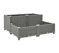 Generic Potager surélevé Haut de Gamme avec Système D'arrosage Automatique, Jardinière Modulaire en Polypropylène Style Rotin, Potager surélevé pour Herbes Aromatiques et (Gris clair)