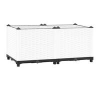 Generic Potager surélevé Haut de Gamme avec Système D'arrosage Automatique, Jardinière Modulaire en Polypropylène Style Rotin, Potager surélevé pour Herbes Aromatiques et (Blanche)