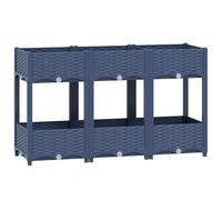 Generic Potager surélevé Haut de Gamme avec Système D'arrosage Automatique, Jardinière Modulaire en Polypropylène Style Rotin, Potager surélevé pour Herbes Aromatiques et (Gris bleu)