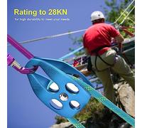 Generic Poulie D'escalade Simple Noire Haute durabilité 32KN avec Roulement à Billes pour le Sauvetage en Montagne, le Travail en Tour, la Patrouille de Ski-poulie à Corde (Bleu (manchon en cuivre))