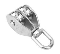 Generic Poulie Fixe en Acier Inoxydable 304, Poulie de Levage à Double Roue Robuste avec Engrenage traité Thermiquement pour Suspendre des Objets, Charge 75 Kg
