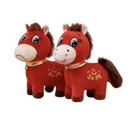 Generic Poupée Cheval En Peluche Jouet Animal Mascotte Souvenir Collectible Matière PP Douce Adaptée Décoration Salon Chambre Bureau Nouvel An Anniversaire, 25cm
