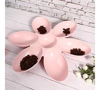 Generic PPO Gamelle Durable à Six Pétales pour Animaux de Compagnie, pour Chats et Chiens, Coin Rond Lisse pour Une Alimentation Saine, 6 Animaux Peuvent Manger ou Boire Simultanément, (Pink)