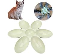 Generic PPO Gamelle Durable à Six Pétales pour Animaux de Compagnie, pour Chats et Chiens, Coin Rond Lisse pour Une Alimentation Saine, 6 Animaux Peuvent Manger ou Boire Simultanément, (Green)