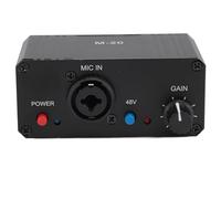 Generic Préampli Micro, Alimentation Fantôme 48 V à Gain Élevé Sortie XLR Préamplificateur Micro en Aluminium avec Gain de 20 dB pour Microphones Dynamiques et à Condensateur