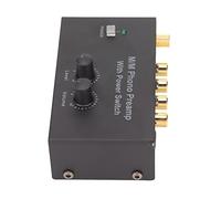 Generic Préampli Phono PP500P, Préamplificateur Professionnel à Faible Bruit avec Adaptateur DC 12V pour Platines Tourne-Disque Métal Noir
