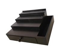 Generic Présentoir Parfum Organisateur Bois Support Parfum Étagère à Tiroir Compartiment pour Chambre Coiffeuse Salle de Bains Bureau, Noir