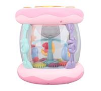 Generic Projecteur de Musique Rotatif, Jouet illuminé, Jouet Rotatif, Développement de l'intelligence, Tambour de la Main pour Enfants (PINK)