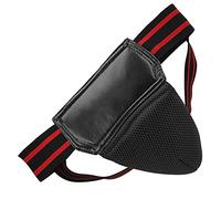 Generic Protecteur D'aine pour Boxe, Jockstrap Respirant avec Bande Réglable pour Kickboxing, Muay Thai, Cuir PU Durable, Taille Moyenne (Black)