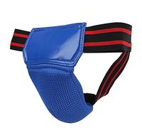 Generic Protecteur D'aine pour Boxe, Jockstrap Respirant avec Bande Réglable pour Kickboxing, Muay Thai, Cuir PU Durable, Taille Moyenne (Blue)