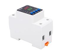 Generic Protecteur de Tension Ajustable 2P 63A Affichage Numérique Protection Contre les Surtensions et Sous Tensions Courant Automatique Réinitialisation pour