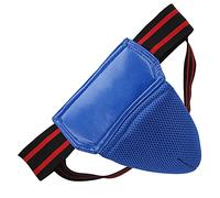 Generic Protège-aine de Kickboxing, Jockstrap Respirant et Réglable pour Boxe et MMA, Cuir PU Durable, Taille Moyenne, 1 Pièce (Blue)