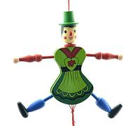 Generic Pull String Marionnette Poupée Jouets Drôle en Bois Jouet Ornement Décorations Suspendues pour Enfants et Enfants Bois Ensemble de 4 Pièces (Colorful)