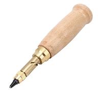 Generic Punch à Trou de Cuir, 6 Pcs Punch de Trou en Cuir Automatique Poignée en Bois Remplaçable Artisanat Rotatif Outil de Poinçonnage de Ceinture Puncher pour le pour le Sac de Carton en