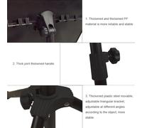 Generic Pupitre Portable Réglable en Métal Pliable et Stable pour Violon, Guitare, Piano, Performance ABS + Tube en Acier Noir 45 X 27 Cm