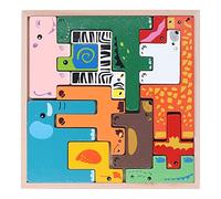Generic Puzzle 3D pour bébé, Blocs de Construction pour la Cognition Animale et Le Jeu D'empilage pour Enfants de 3 Ans et Plus, en Bois de Hêtre Durable
