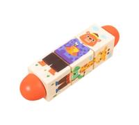 Generic Puzzle Rotatif 3D Bois Jouet D'Apprentissage Éducatif Bloc Cognitif Manipulation Motricité Fait En Bois pour Enfants et Parents, Animal