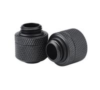 Generic Raccord à Deux Touches en Laiton pour Refroidissement par Eau pour Tubes de Diamètre Intérieur de 9,5 Mm, Compact et Durable, 2 Connecteurs Filetés G1/4 pour PC, Noir/argent, 2, X,0 X,0 Cm